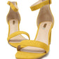 yellow suedette block heel sandal