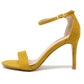 yellow barely there suedette sandals