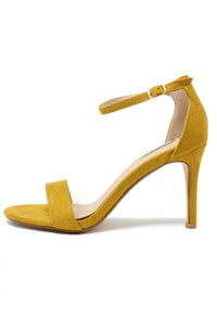 yellow barely there suedette sandals