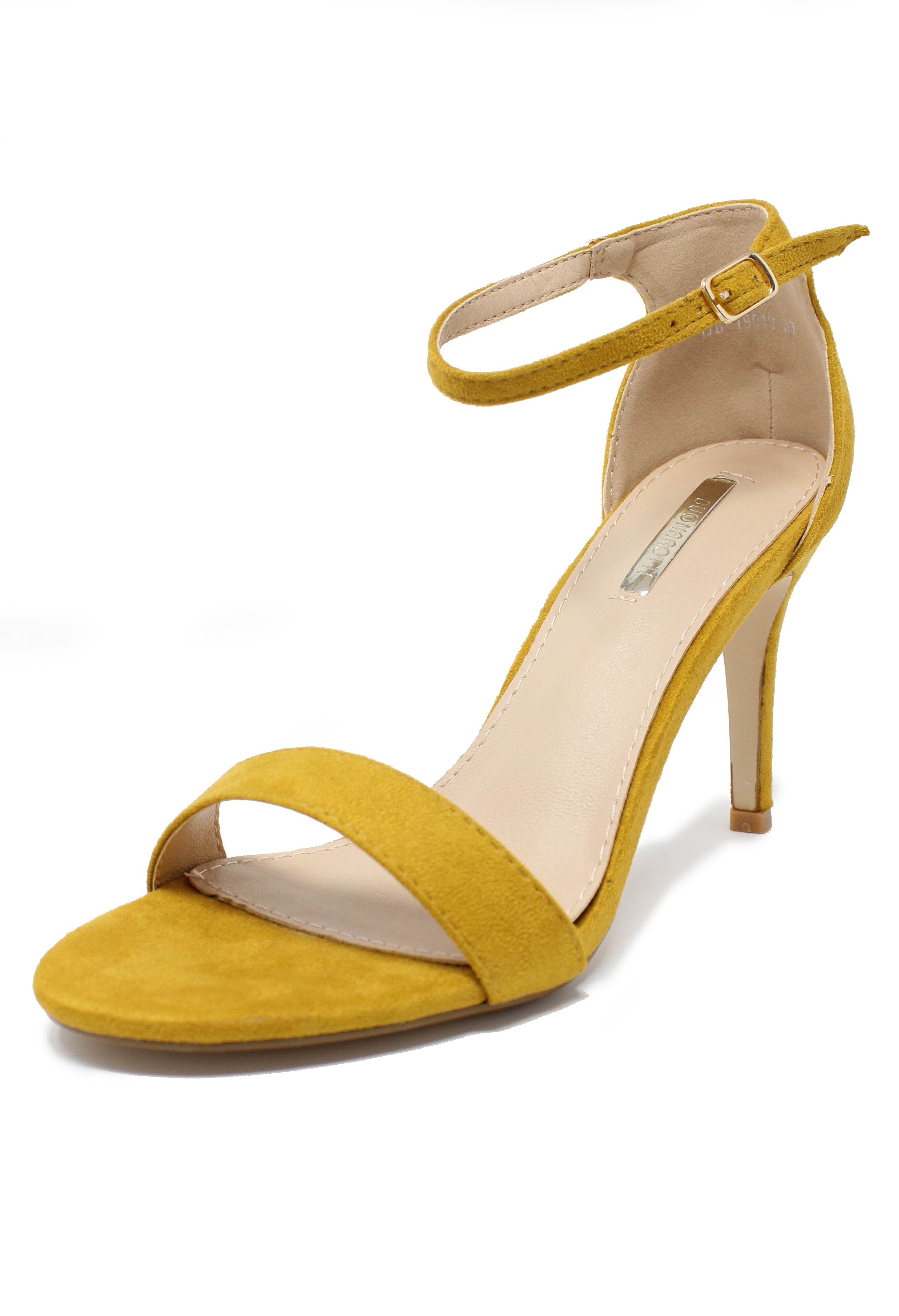 The Shoe Room yellow barely there suedette sandals Pamela Scott