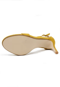 yellow barely there suedette sandals