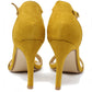 yellow barely there suedette sandals