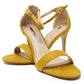 yellow barely there suedette sandals