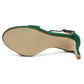 green barely there suedette sandals