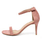 Nude barely there suedette sandals