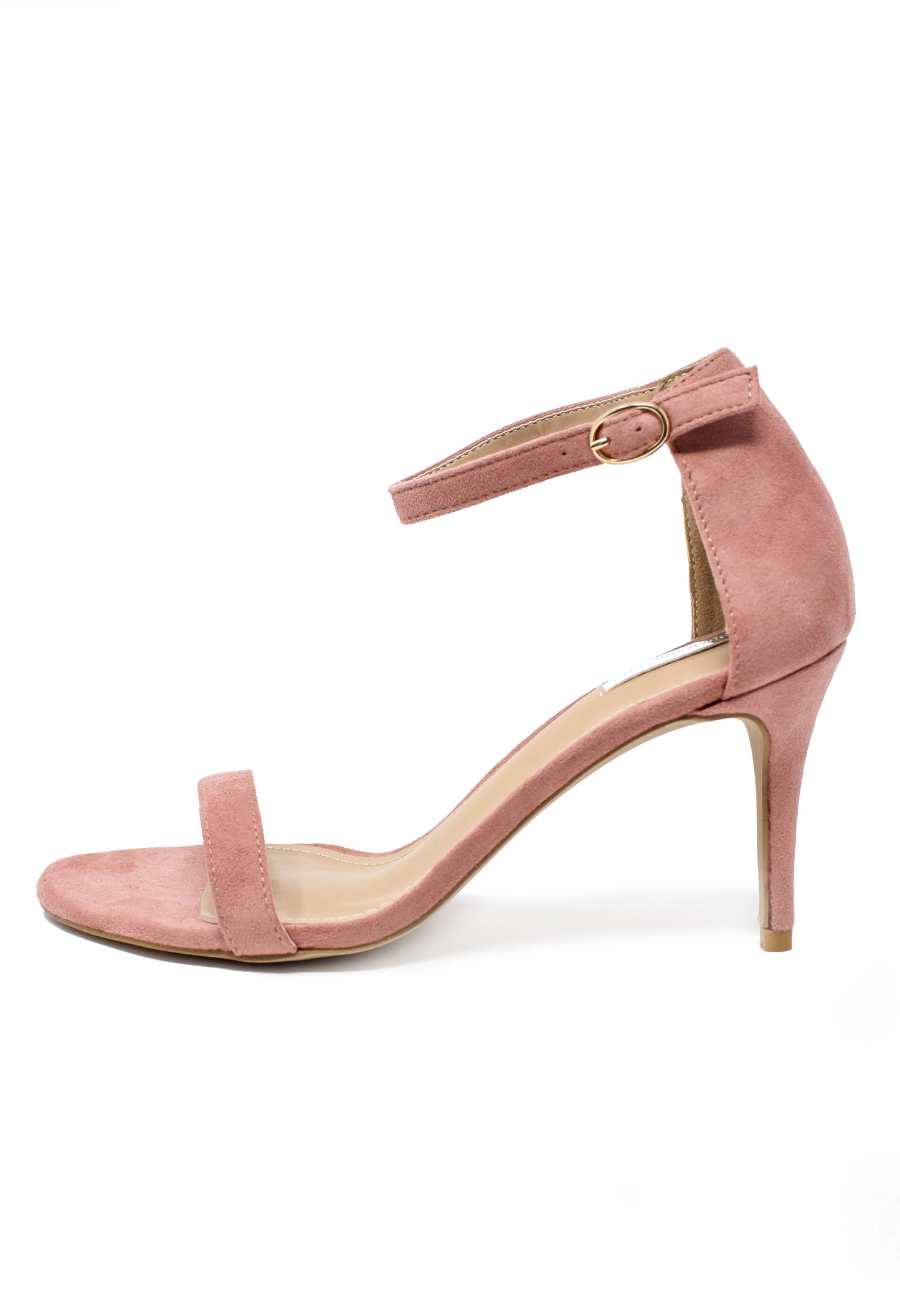 Nude barely there suedette sandals