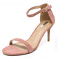 Nude barely there suedette sandals