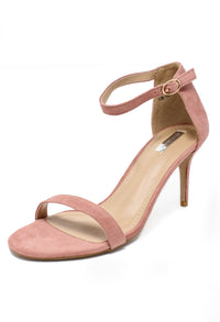 Nude barely there suedette sandals