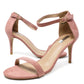 Nude barely there suedette sandals