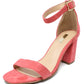 Coral suedette block heel sandal