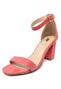 Coral suedette block heel sandal