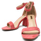 Coral suedette block heel sandal