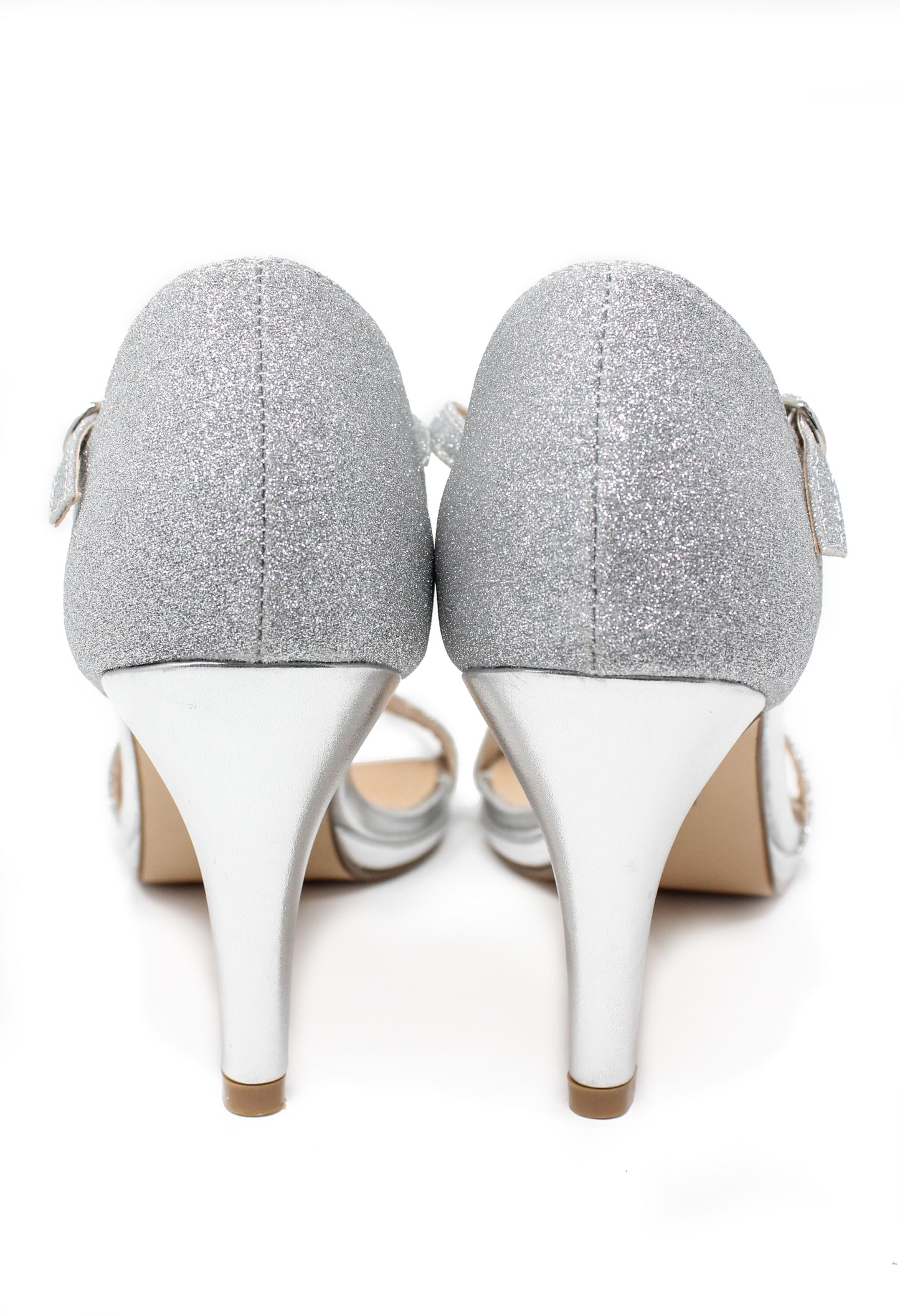 silver glitz barely there sandals