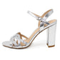 silver block heel sandal