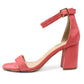 Coral suedette block heel sandal