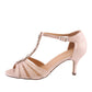 Rose Gold Kitten Heel T Strap Peep Toe