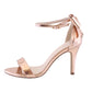 Rose Gold High Heel Ankle Strap Shoe