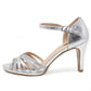 Silver glitzy open toe front sandal