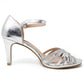 Silver glitzy open toe front sandal