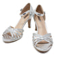 Silver glitzy open toe front sandal