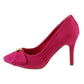 Fuchsia High Heel Court Shoe with Bow Detail