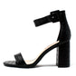 BLACK CROC PRINT BLOCK HEEL SANDAL