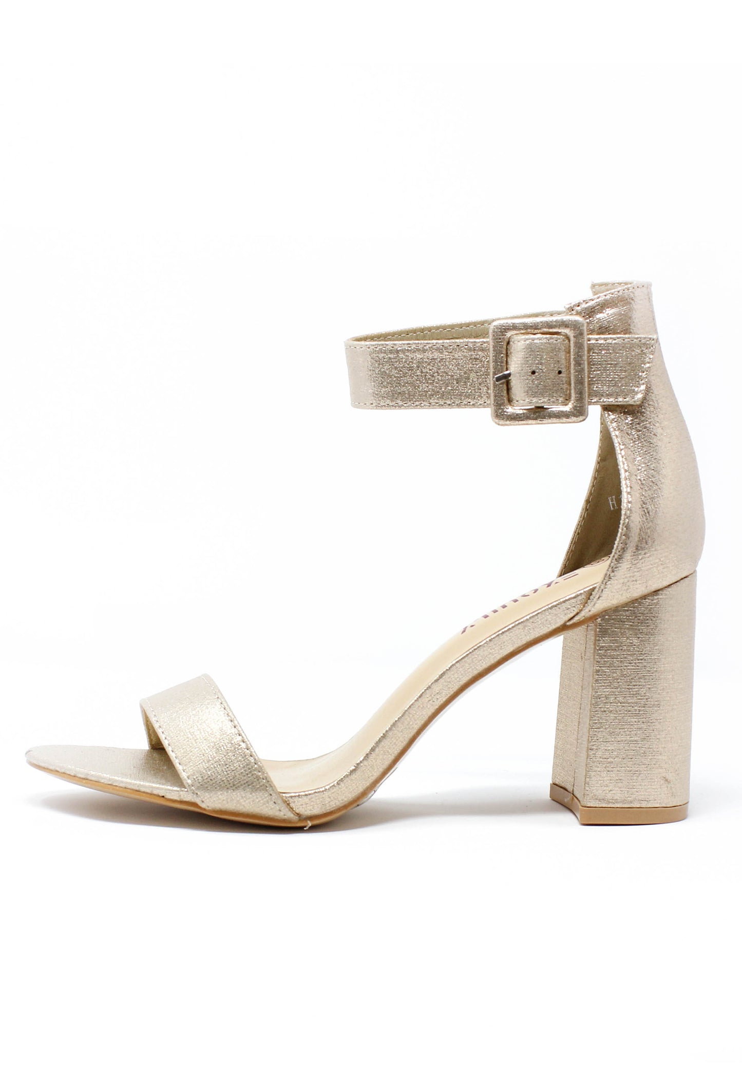 Gold Block Heel Sandal