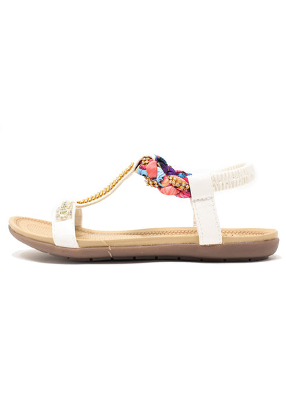 White print and jewel detail sandal