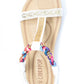 White print and jewel detail sandal