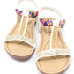 White print and jewel detail sandal