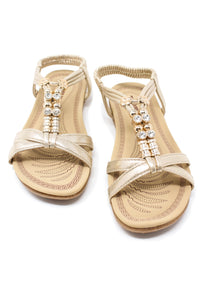 Gold Jewel Detail Sandals