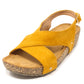 Mustard Cork Sole Sandals