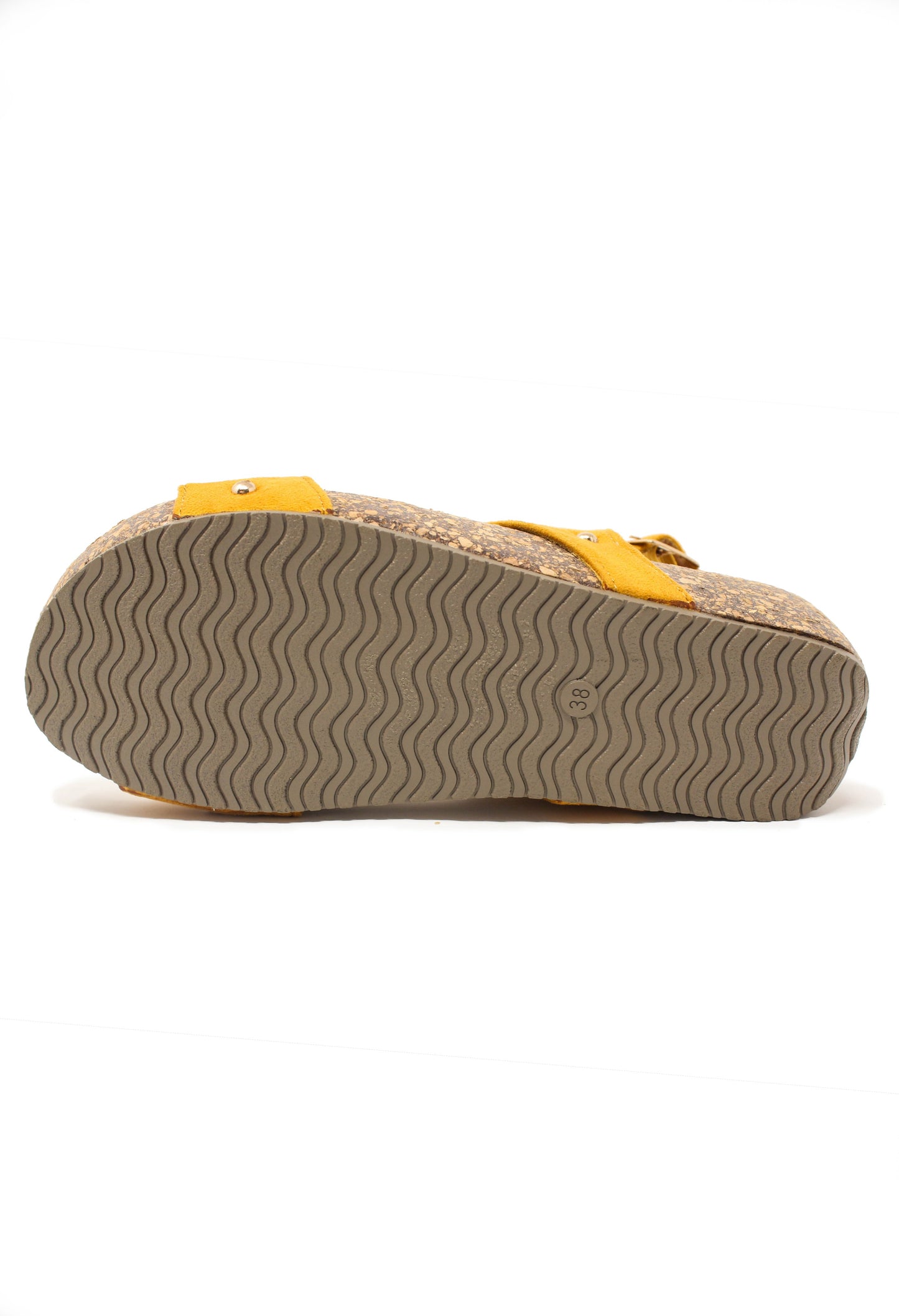 Mustard Cork Sole Sandals