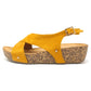 Mustard Cork Sole Sandals