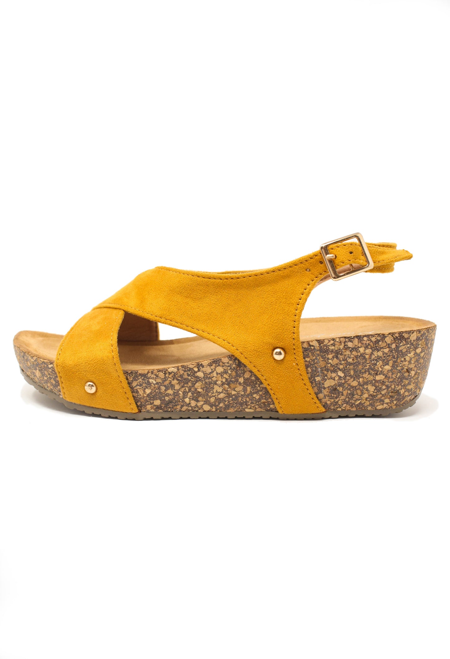 Mustard Cork Sole Sandals