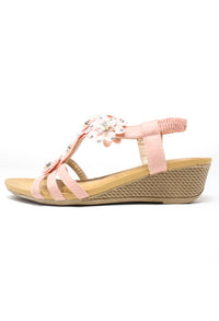 Pink Floral Design Sandals