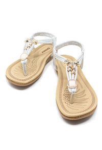 Silver Toe Post Sandals