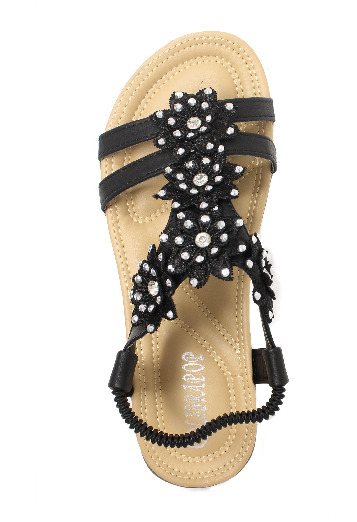 Black Flower Detail Sandal