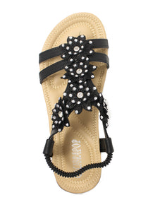 Black Flower Detail Sandal