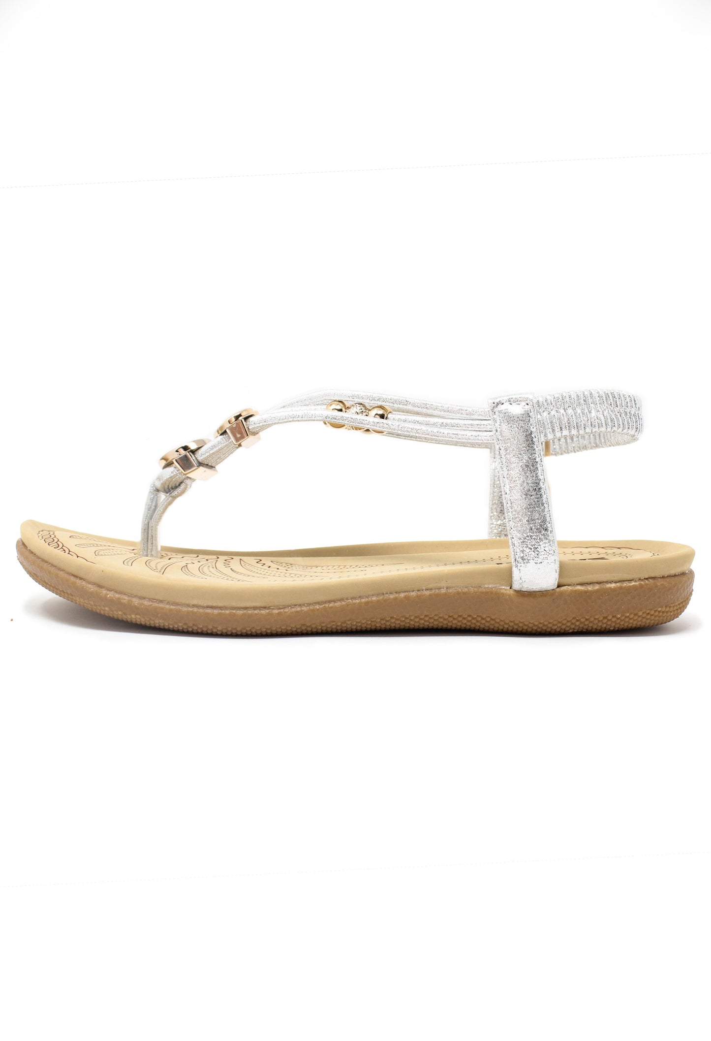 Silver Toe Post Sandals