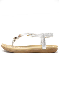 Silver Toe Post Sandals