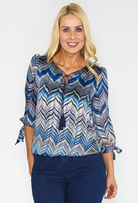 Multicoloured Geo Print Top