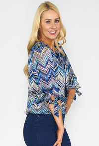 Multicoloured Geo Print Top