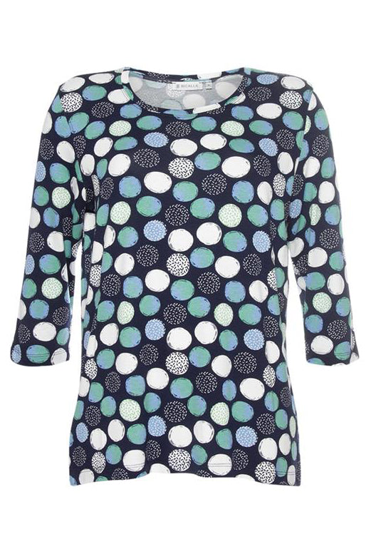 Circle Print 3/4 Sleeve Top