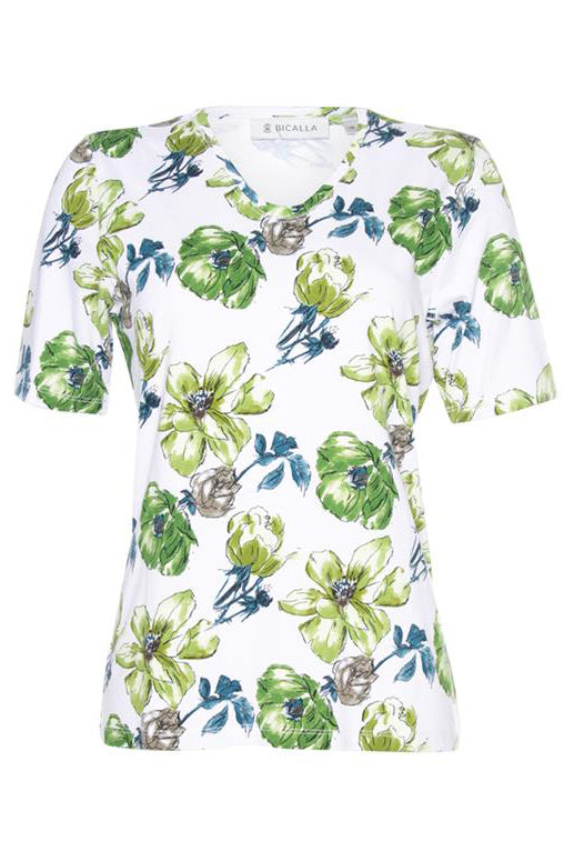 V-Neck Floral Print T-shirt