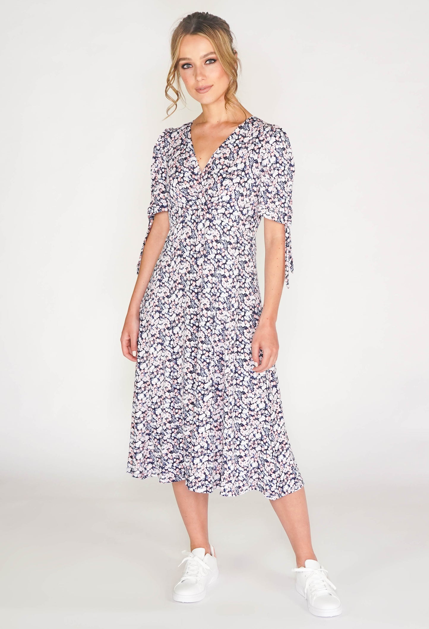 Mille Fleur Crossover Swing Dress