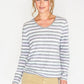 SOFT TOUCH MULTI STRIPE V NECK TOP