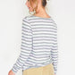 SOFT TOUCH MULTI STRIPE V NECK TOP