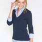 2-IN-1 COTTON TOP WITH BLUE OXFORD STRIPE