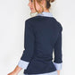 2-IN-1 COTTON TOP WITH BLUE OXFORD STRIPE